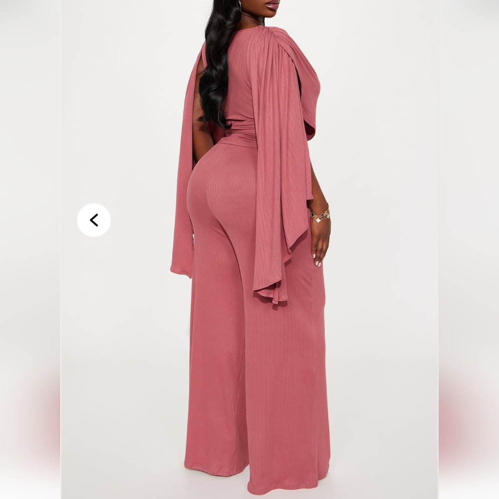 Fashion Nova Draped Pink Pantsuit - Picture 4 of 6